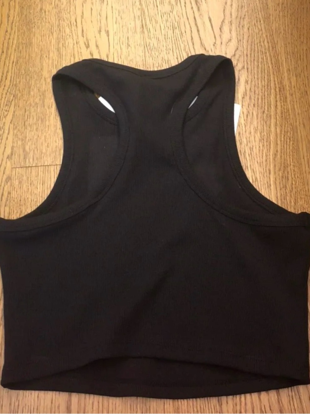 ALO Yoga Black Ribbed Cropped Tank with White Logo size S - Picture 4 of 4